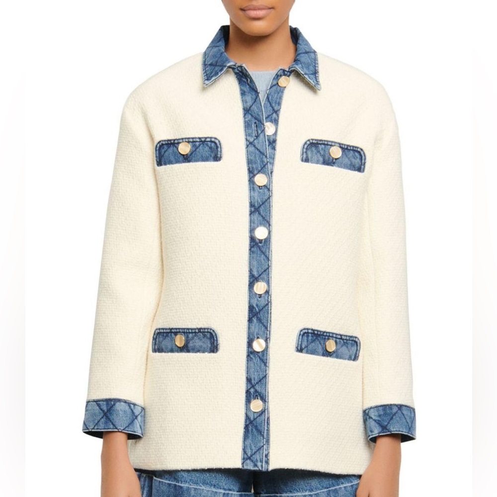 Sandro Women's Chelby Tweed & Denim Blazer